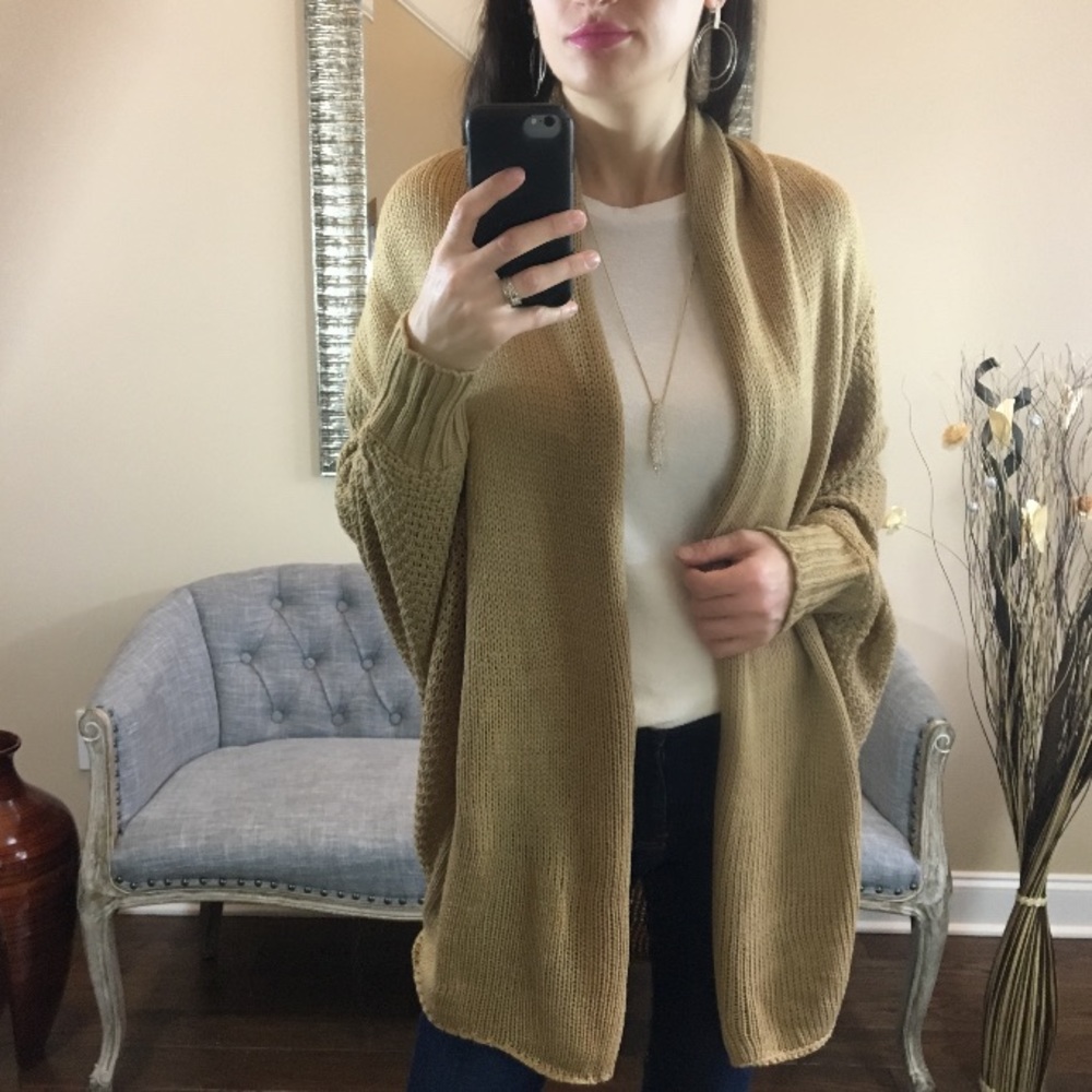 Khaki Batwing Cardigan